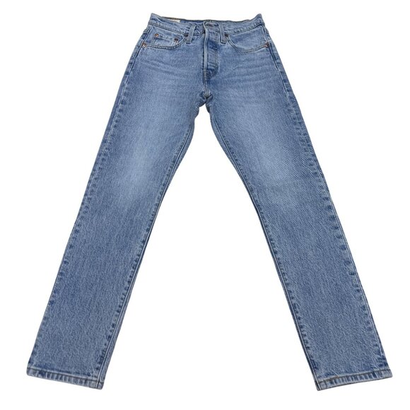 Levi's Premium 501 Skinny Blue Jean Women's Denim Pants Button Fly, Size 24 - Picture 1 of 13